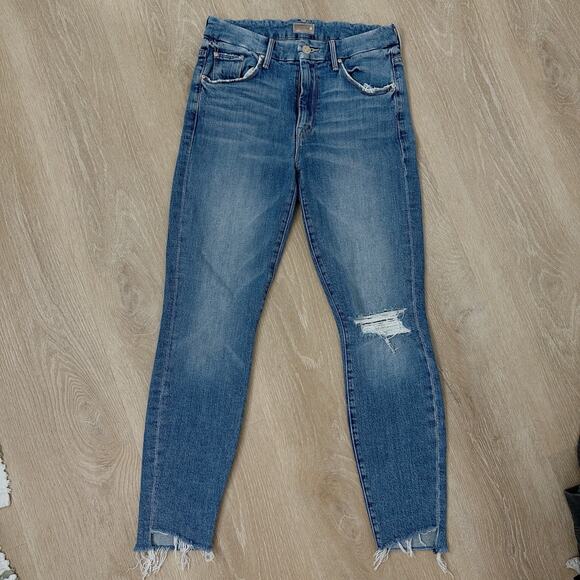 Women’s Mother The Looker Ankle Step Fray Denim Jeans Size 27 - Picture 1 of 9